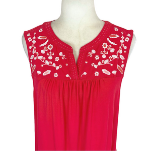 Dalia red embroidered top